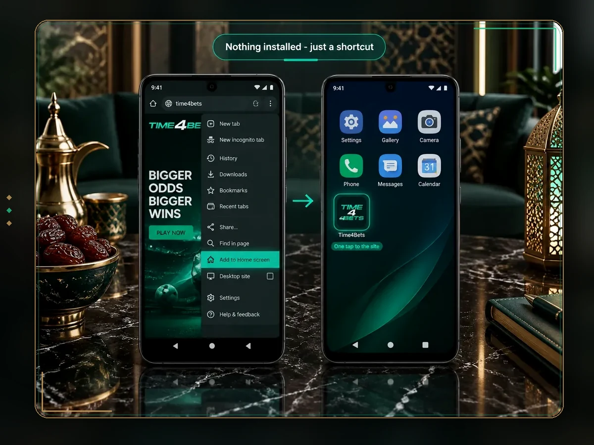 Adding a website shortcut to the Android home screen