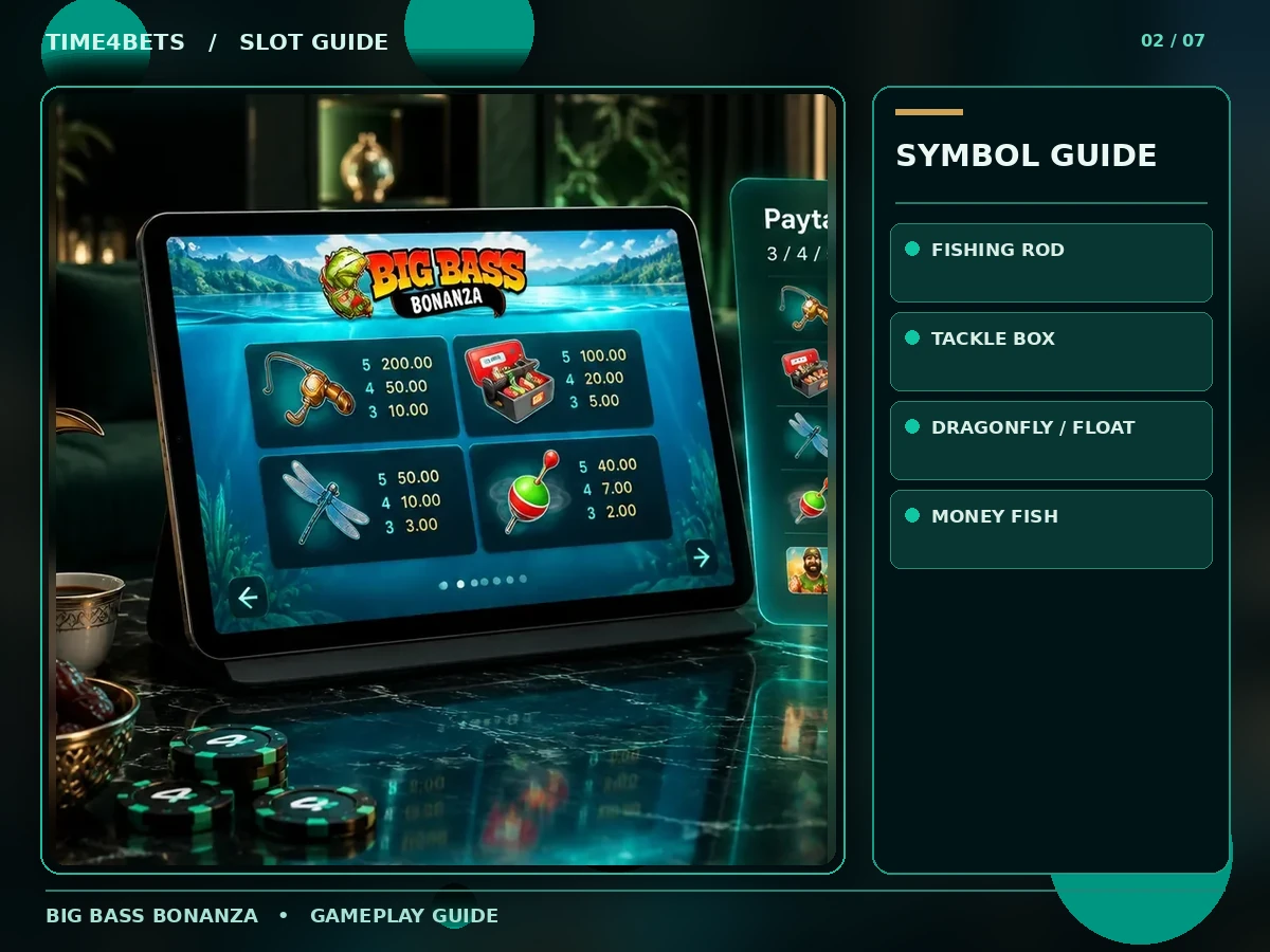 Big Bass Bonanza symbol types and paytable