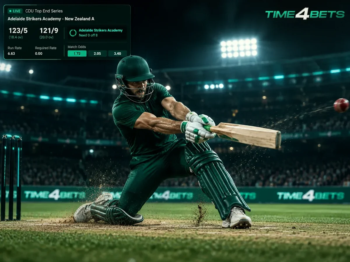 Cricket batsman on the field with live betting markets nearby