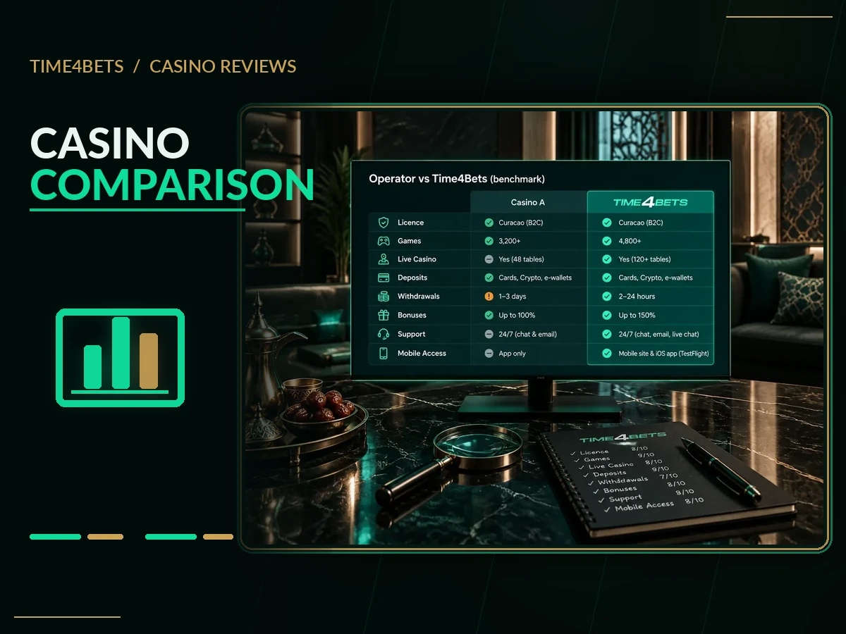 Online casino comparison methodology