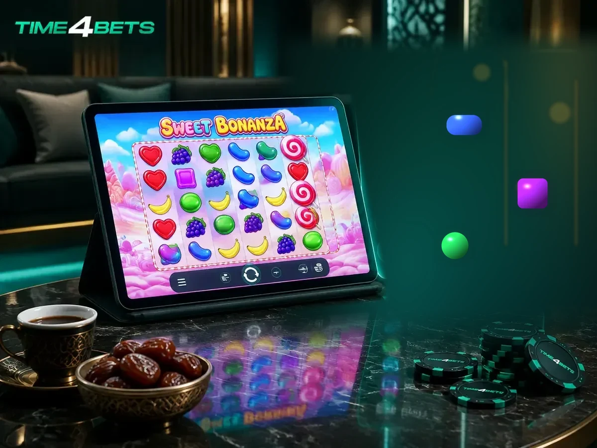 Sweet Bonanza fruit and candy symbols on the game screen