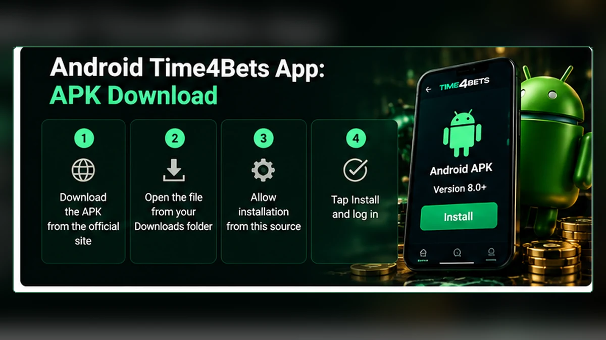 Time4Bets Android APK installation on mobile phone