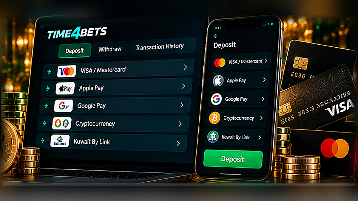Time4Bets supported online casino payment methods
