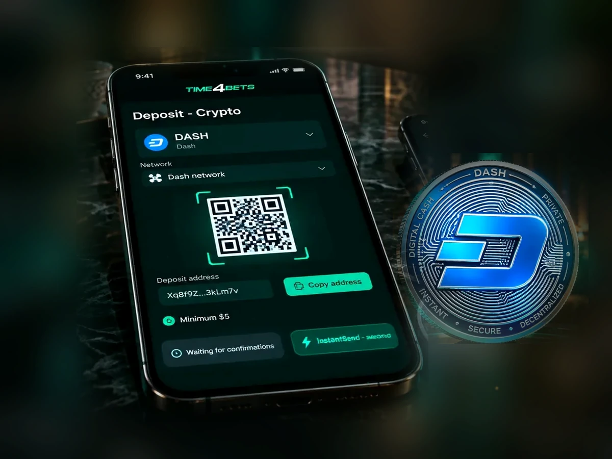 Time4Bets Dash Crypto Deposit Mobile Cashier