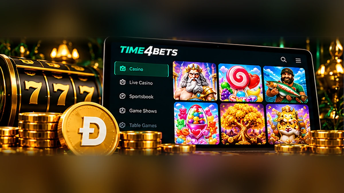 Time4Bets casino games with Dogecoin-funded USD balance