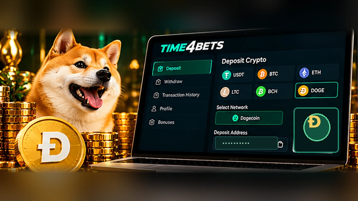 Time4Bets Dogecoin deposit cashier and wallet