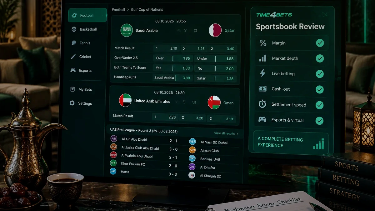 Time4Bets sportsbook and casino assessment on a review screen