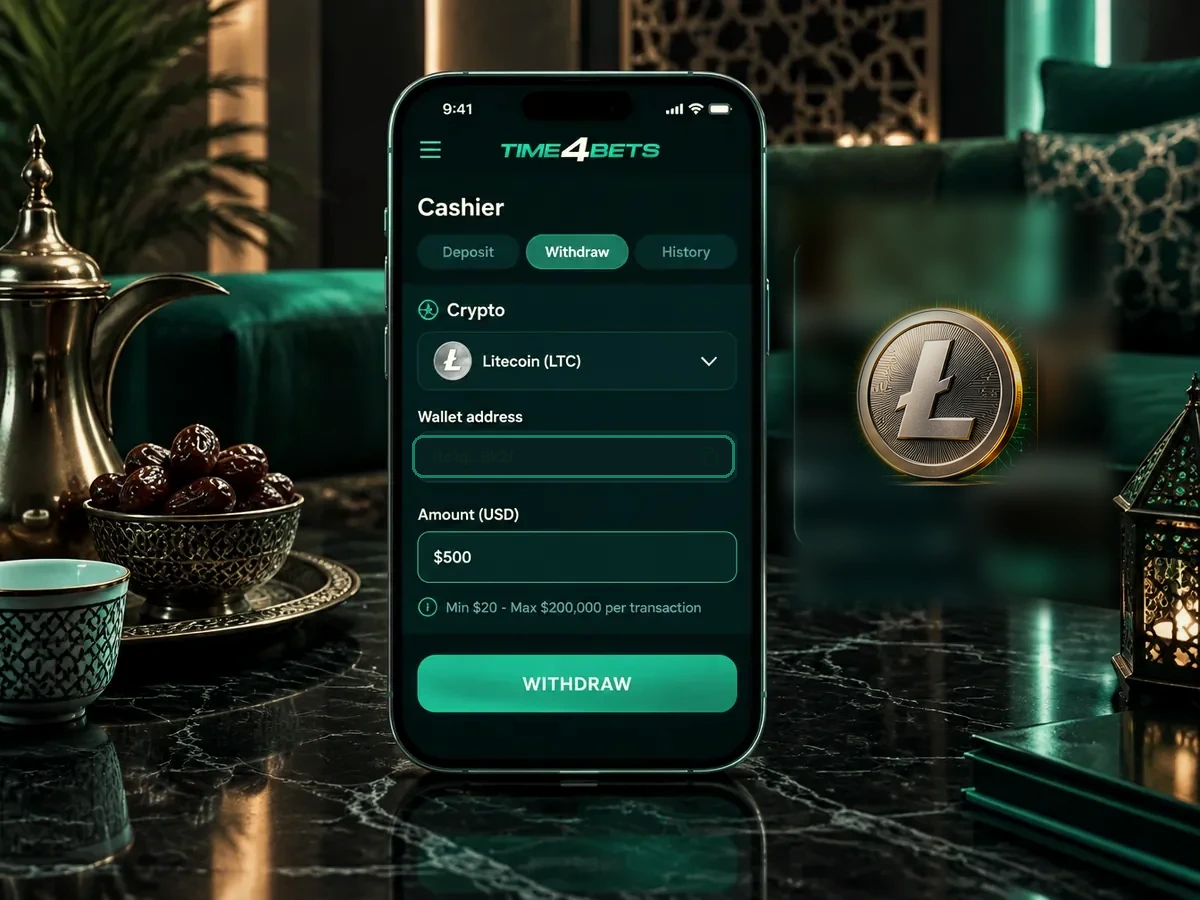 Litecoin withdrawal from a mobile crypto cashier