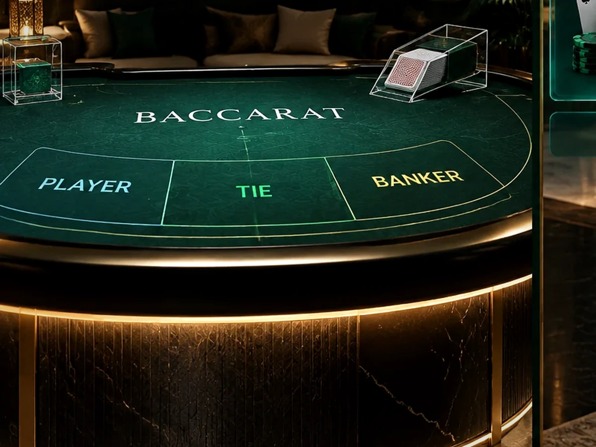 Baccarat and casino poker tables in live casino