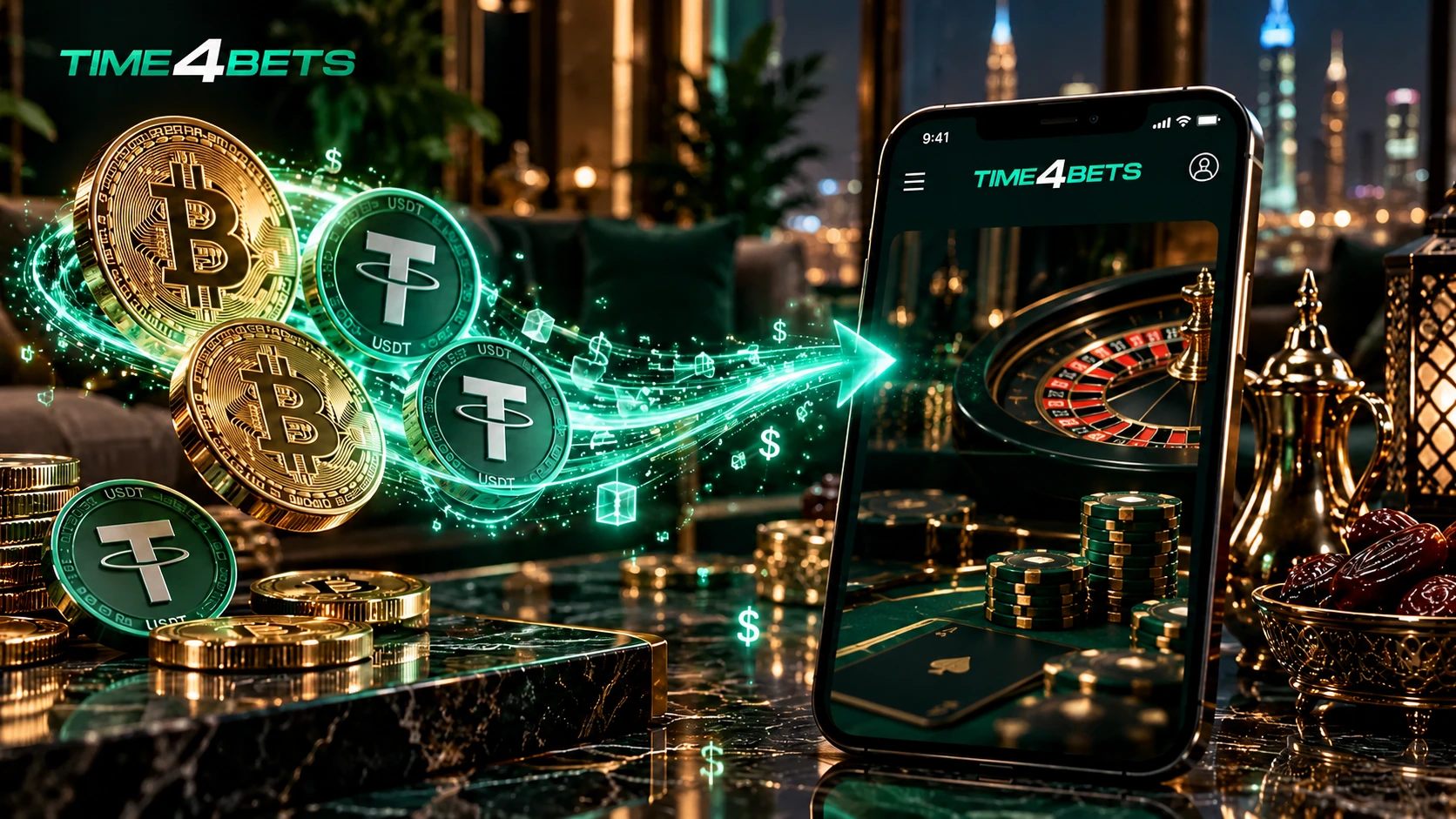 Live casino dealer and roulette tables at Time4Bets