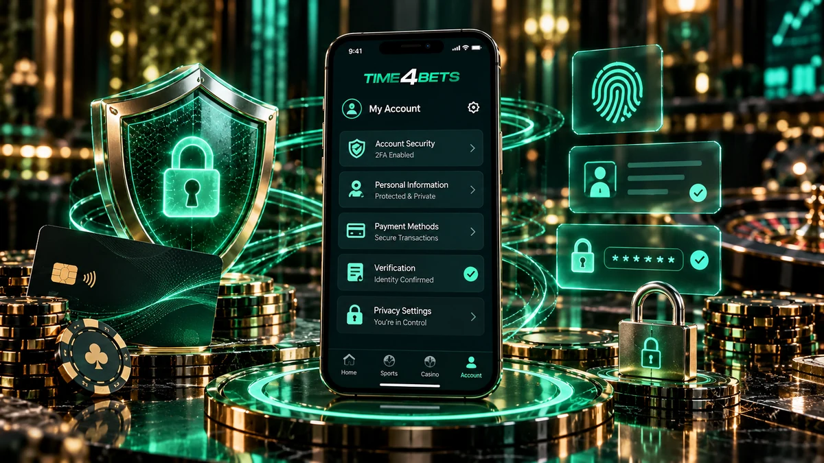 Time4Bets mobile account security and payment protection