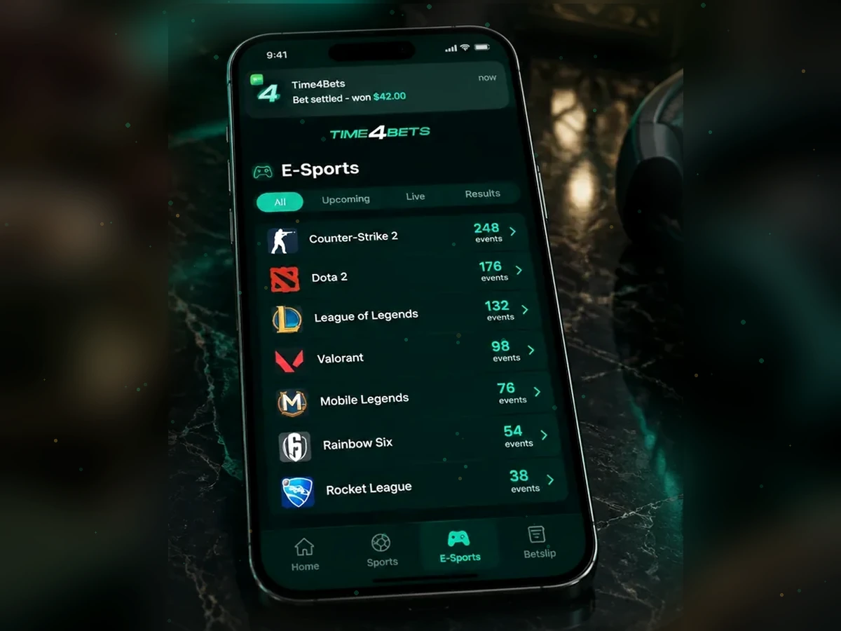 Time4Bets mobile esports betting on smartphone