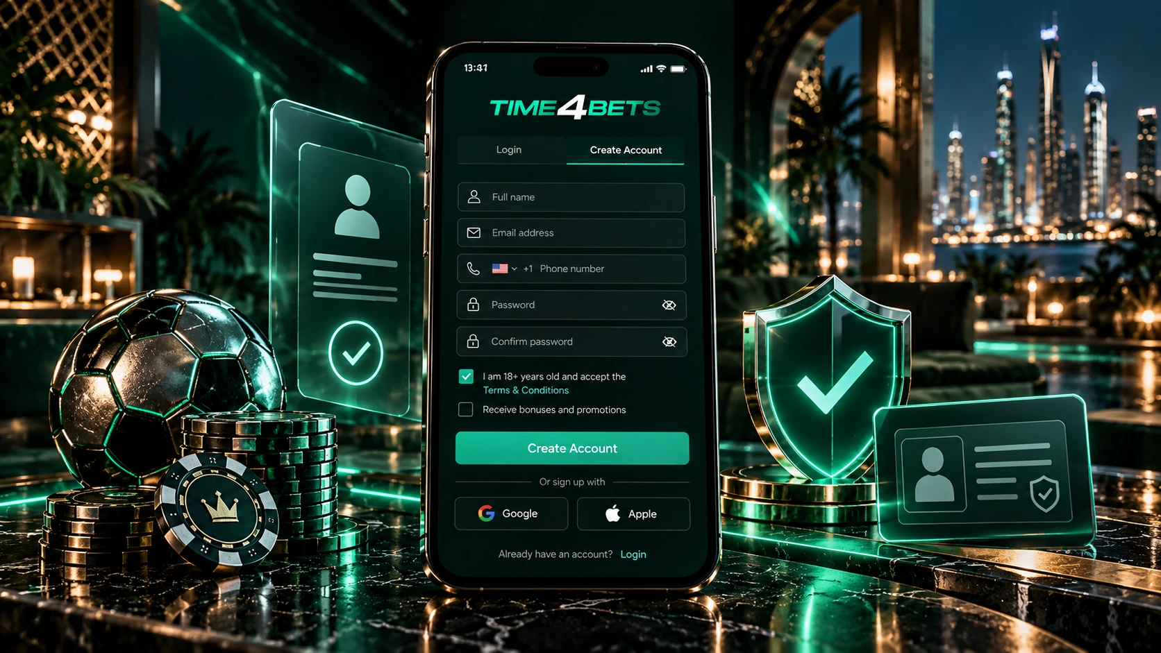 Time4Bets mobile registration and login guide