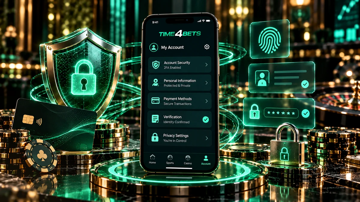 Secure Time4Bets account login on a mobile device