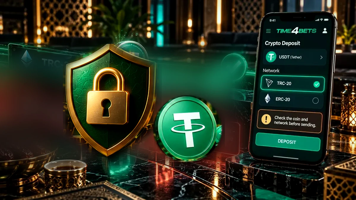 Checking network security before transferring USDT to Time4Bets